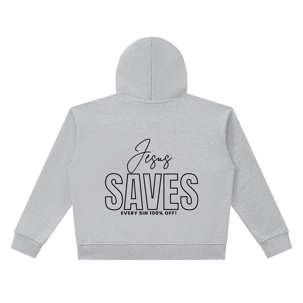 Jesus Saves Unisex Heavyweight Full Zip Boxy Hoodie